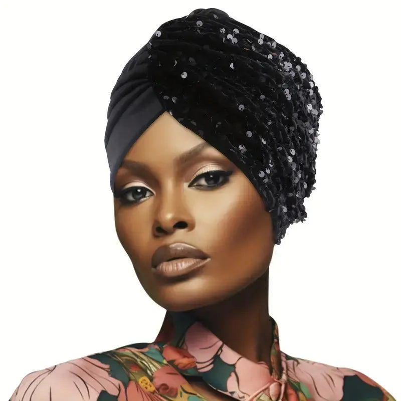 Sequined Turban – Chic, Sparkly Headwear | Wigsisters