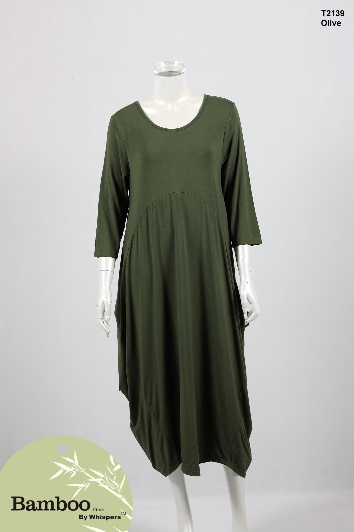 Bamboo 3/4 Sleeve Dress with Ties - Wigsisters