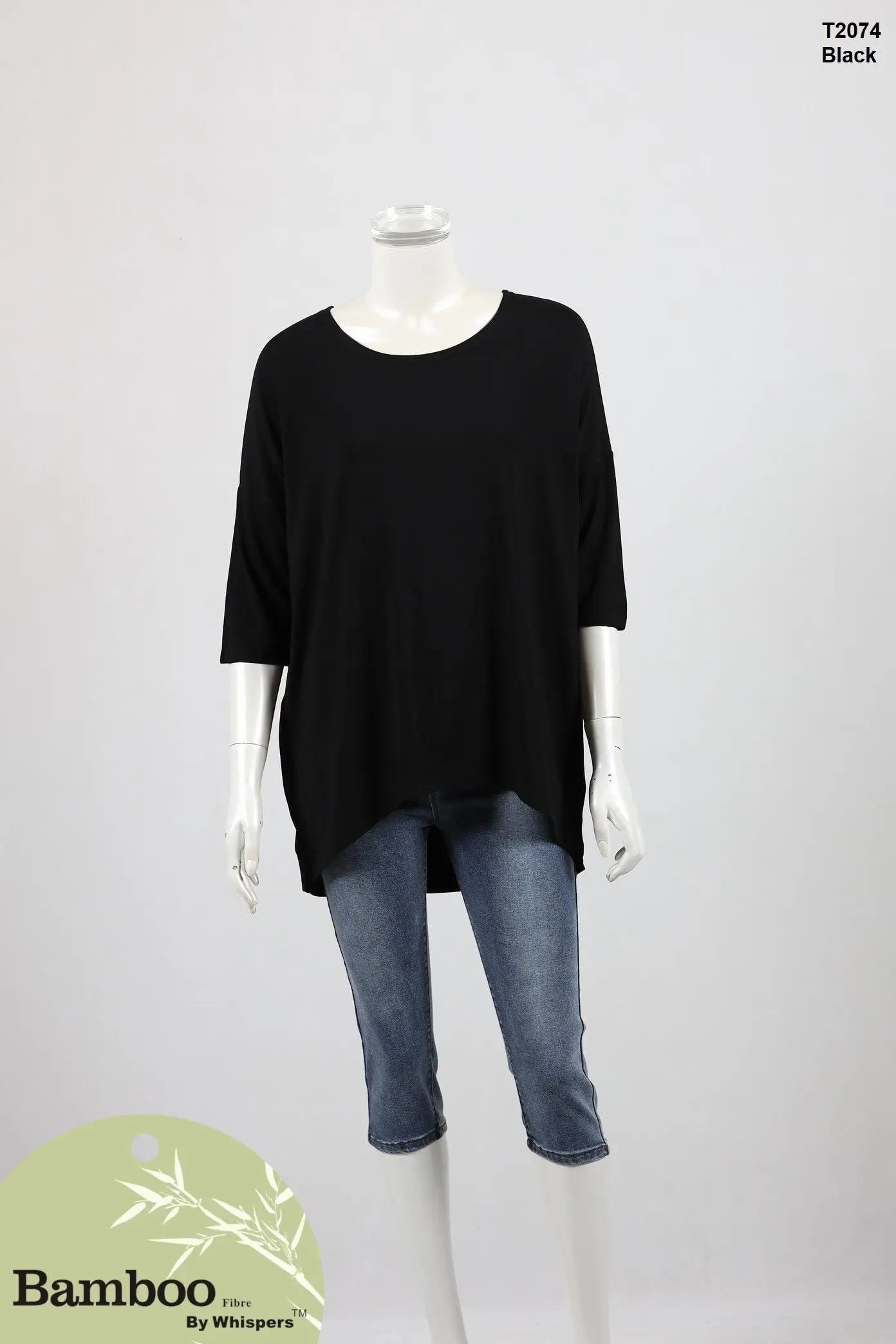Bamboo Hi - Low Top 3/4 Sleeve - Wigsisters