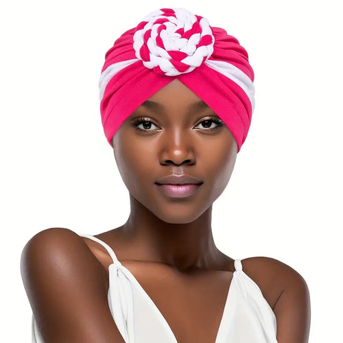 Two Toned Braided Rosette Turban - Wigsisters