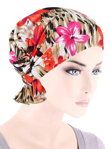Abbey Cap inTropical Pink Floral - Wigsisters