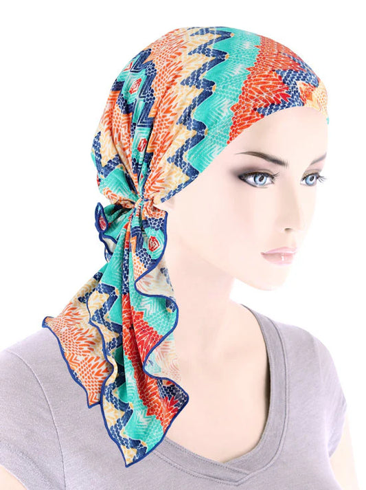 Bella Scarf in Tropical Blue Sunset - Wigsisters