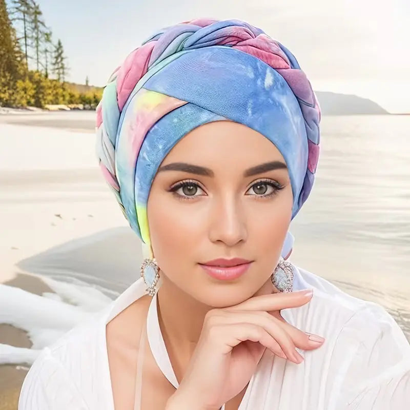 Braided Tie Dye Turban