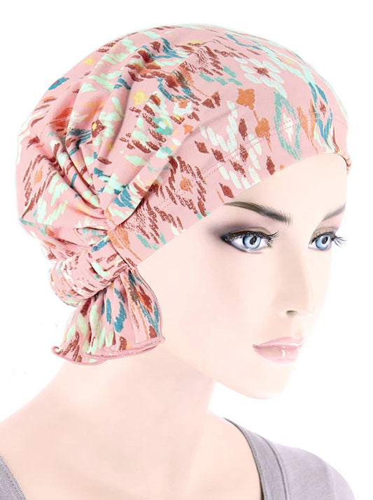 Abbey Cap in Pink Petite Tribal - Wigsisters