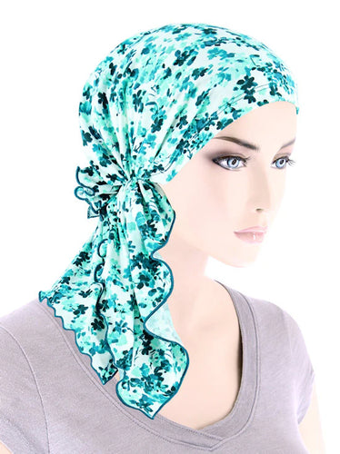 Bella Scarf in Mint Green Petite Floral - Wigsisters
