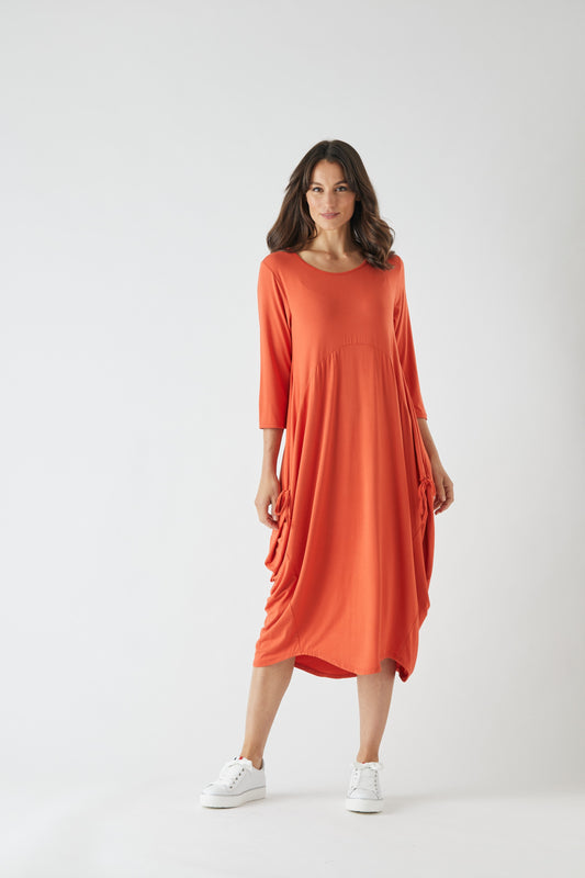 Bamboo 3/4 Sleeve Dress with Ties - Wigsisters
