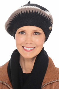 Cherie Intarsia Knit Beret Hat - Wigsisters