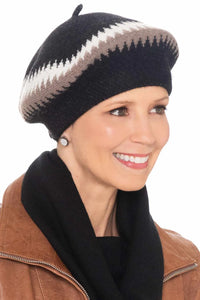 Cherie Intarsia Knit Beret Hat - Wigsisters