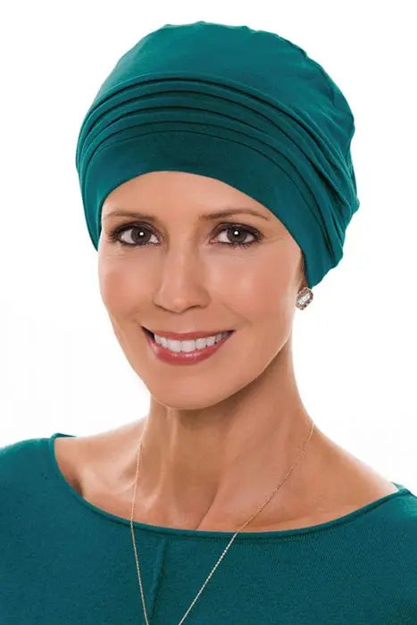Bamboo Couture Cap pleated in jasper green