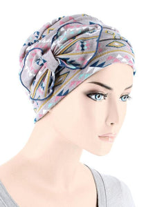 Cloche with Bow in Pink Grey Navago - Wigsisters