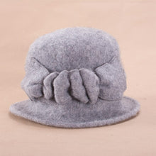 Load image into Gallery viewer, Woollen Winter hat with Brim and Bow - Wigsisters