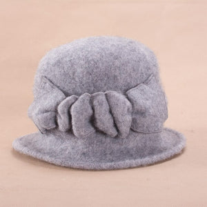 Woollen Winter hat with Brim and Bow - Wigsisters